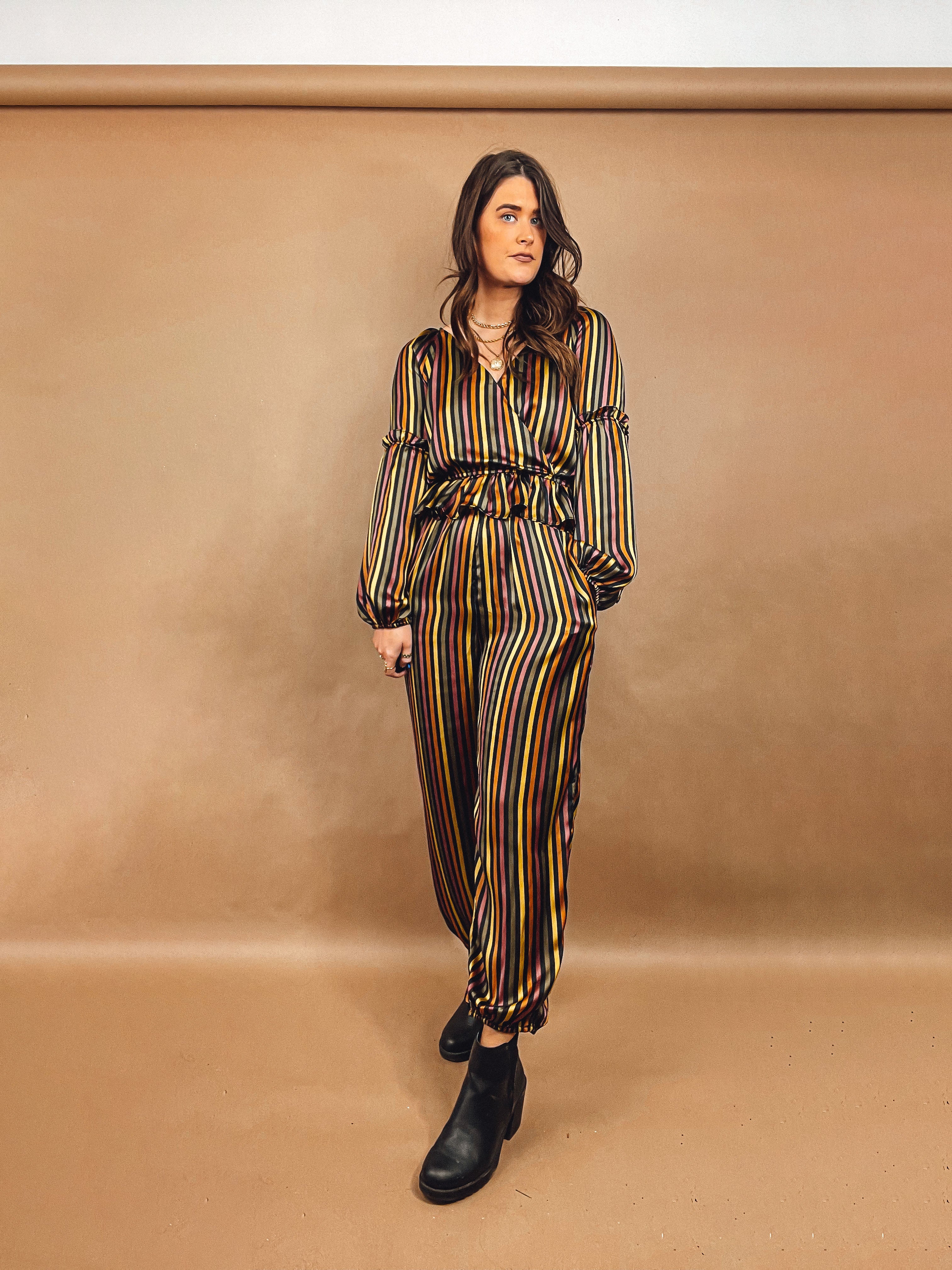 Retro Striped Harem Pants