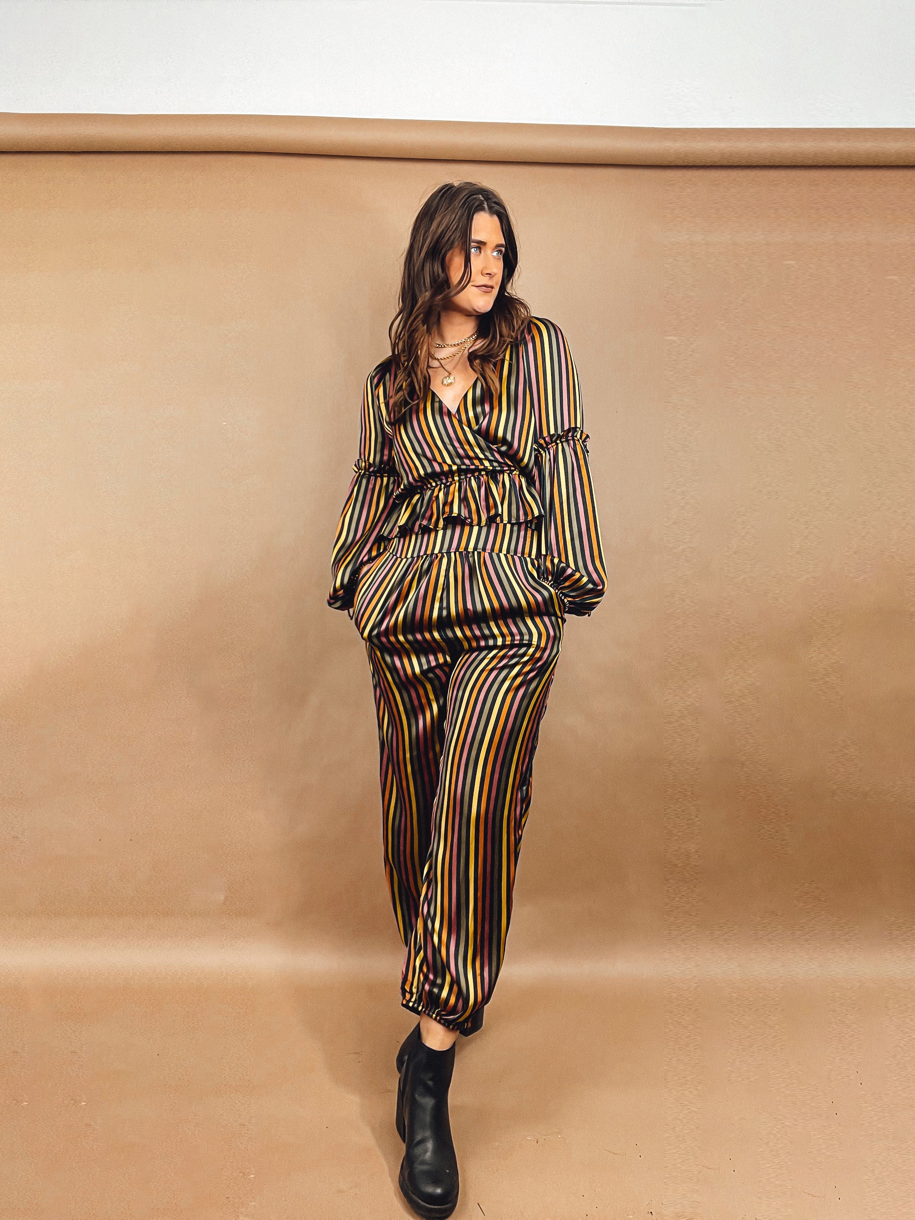 Retro Striped Harem Pants