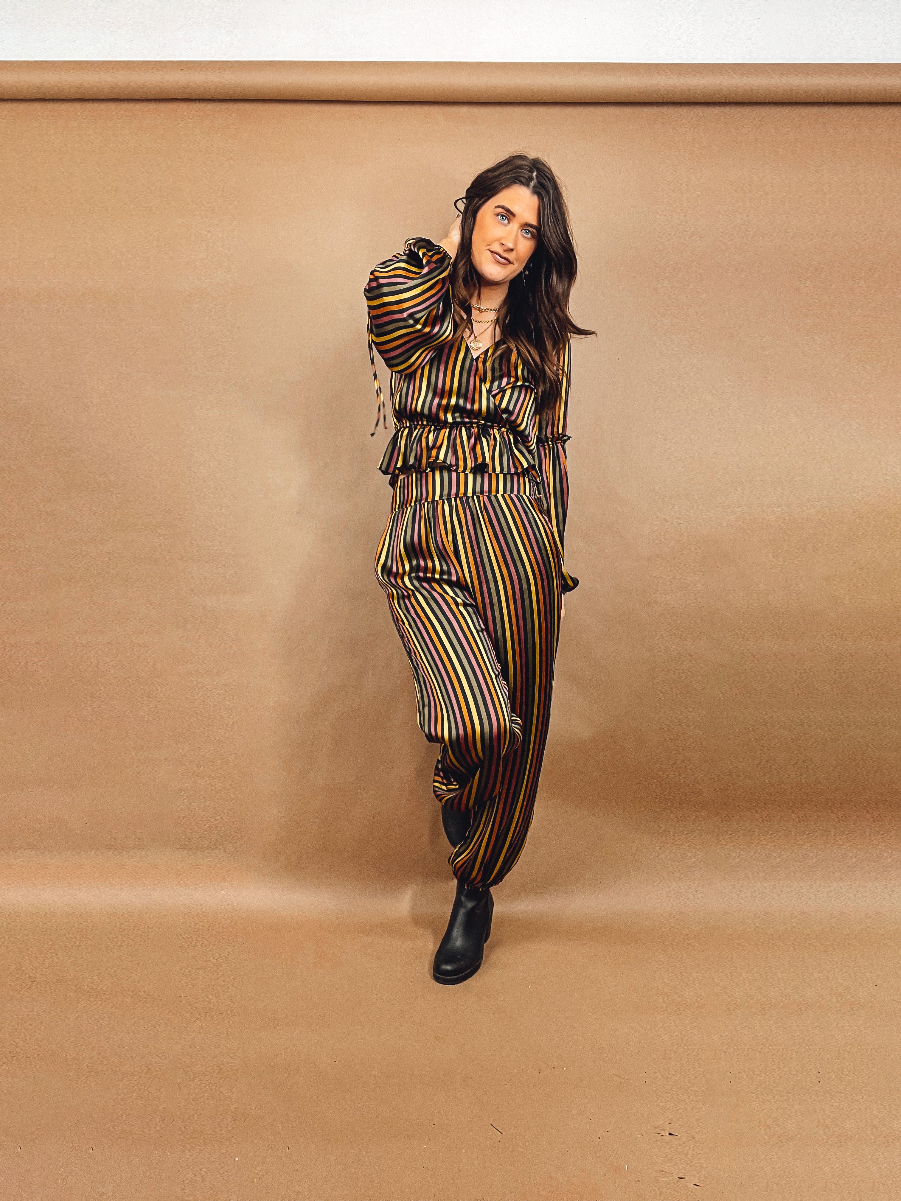 Retro Striped Harem Pants