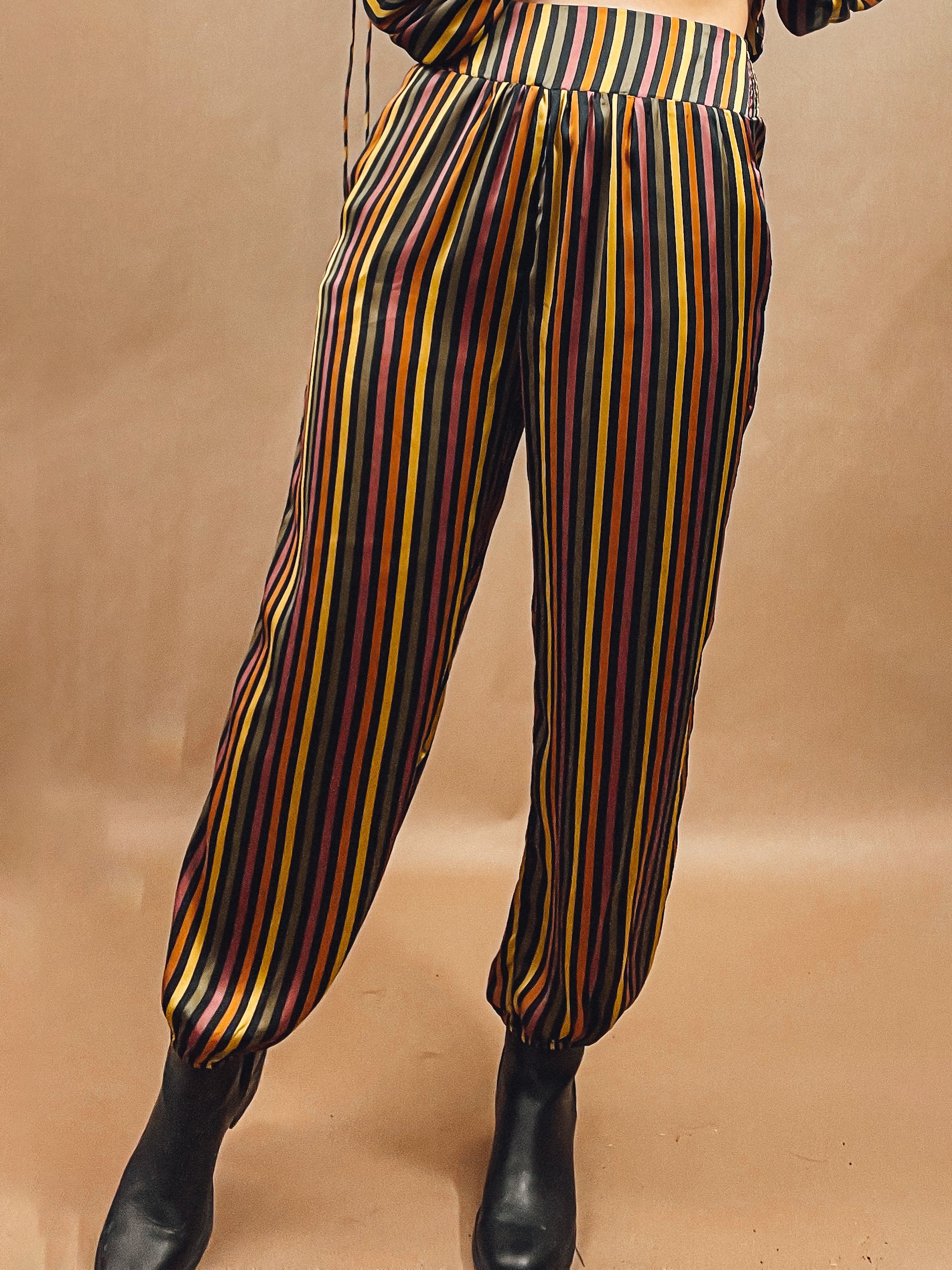 Retro Striped Harem Pants