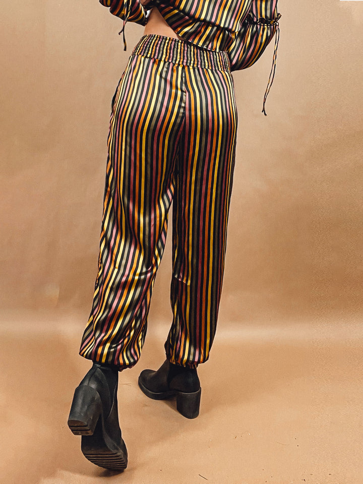 Retro Striped Harem Pants