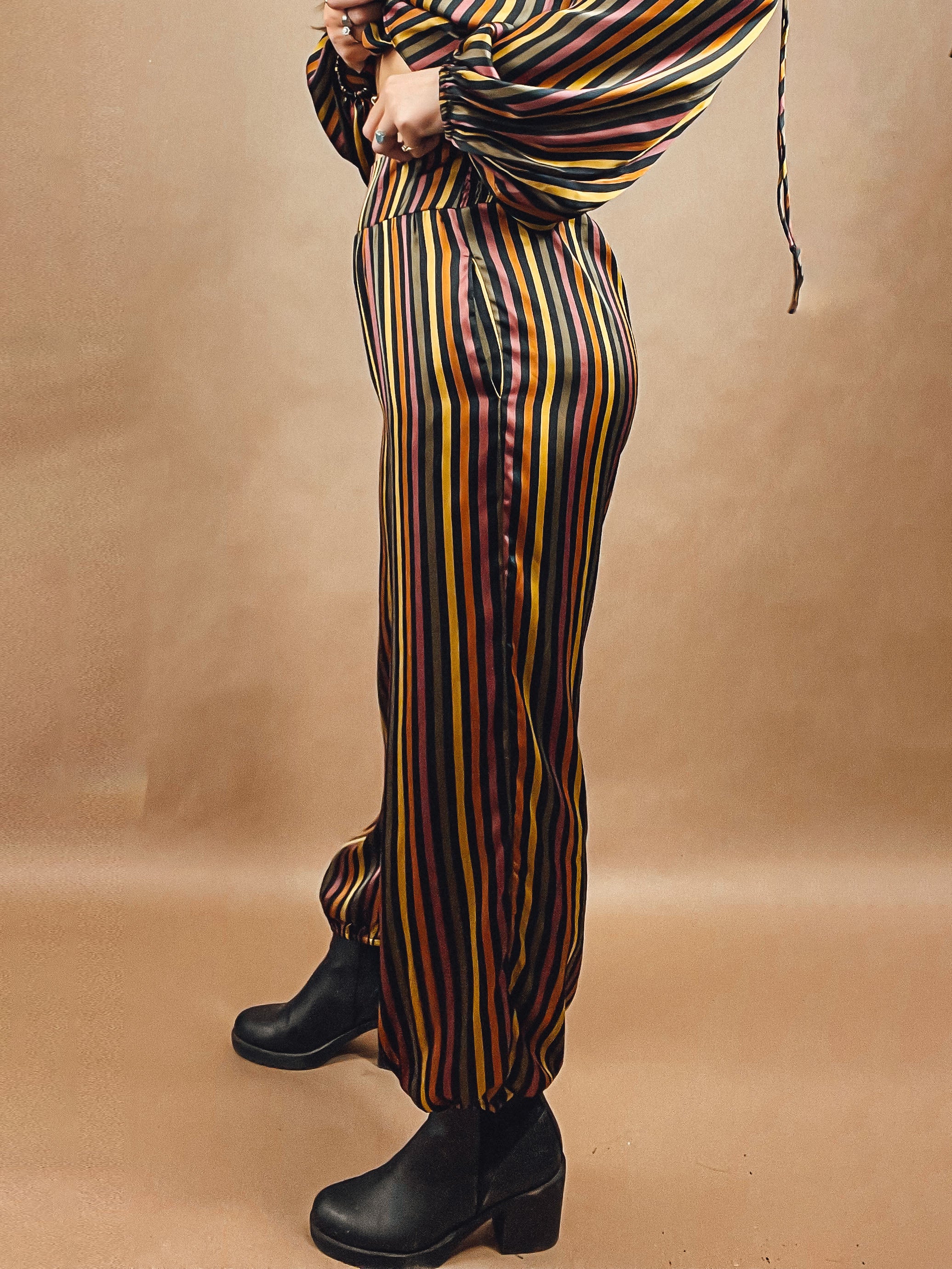 Retro Striped Harem Pants