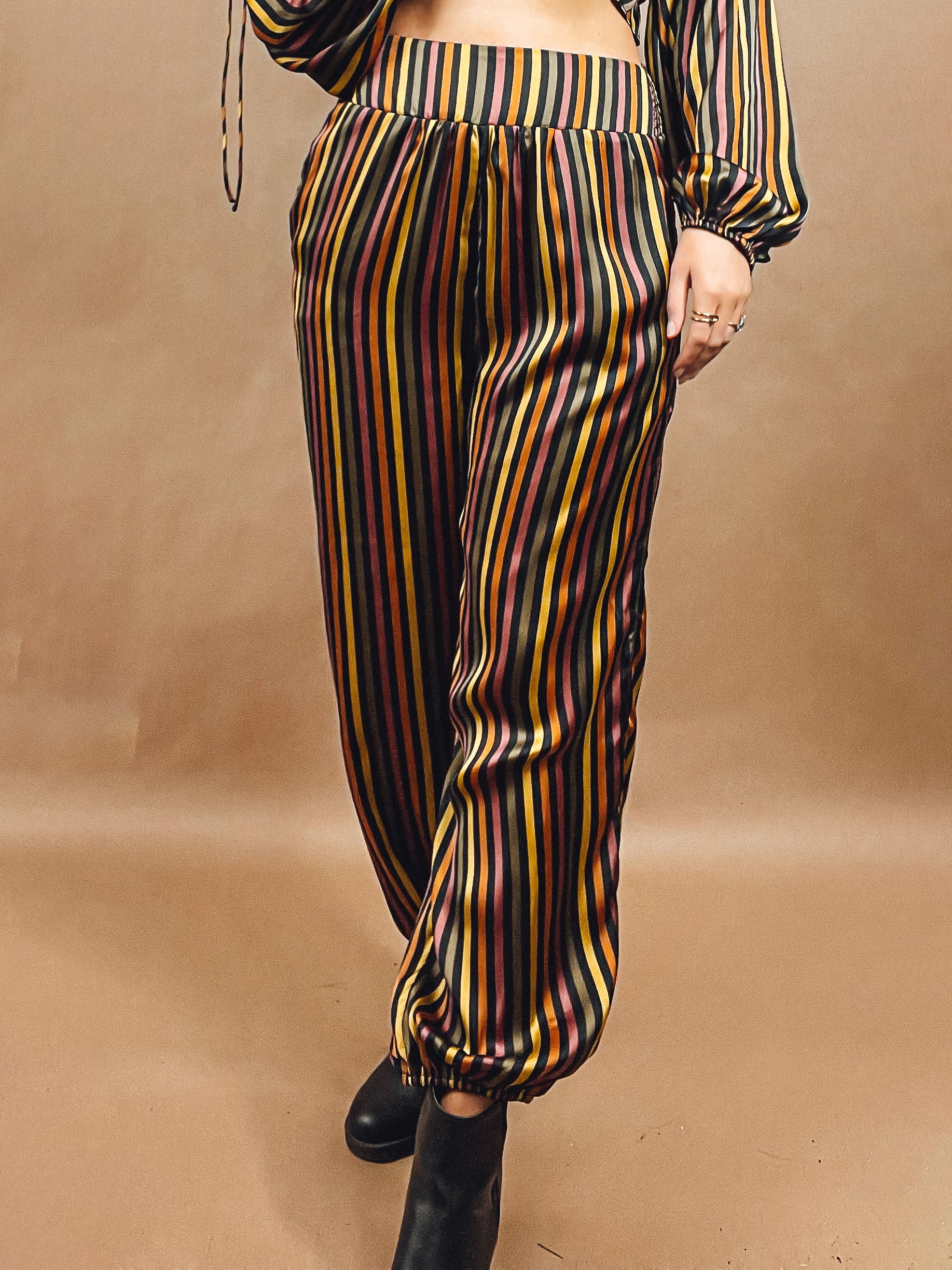 Retro Striped Harem Pants