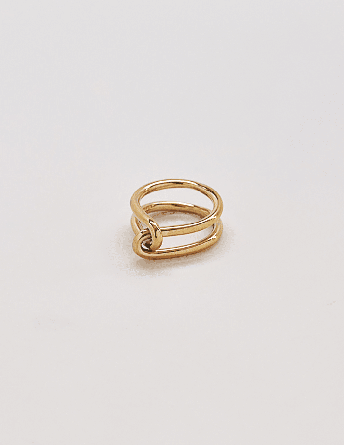 Gold Double Knot Ring - Statement Ring
