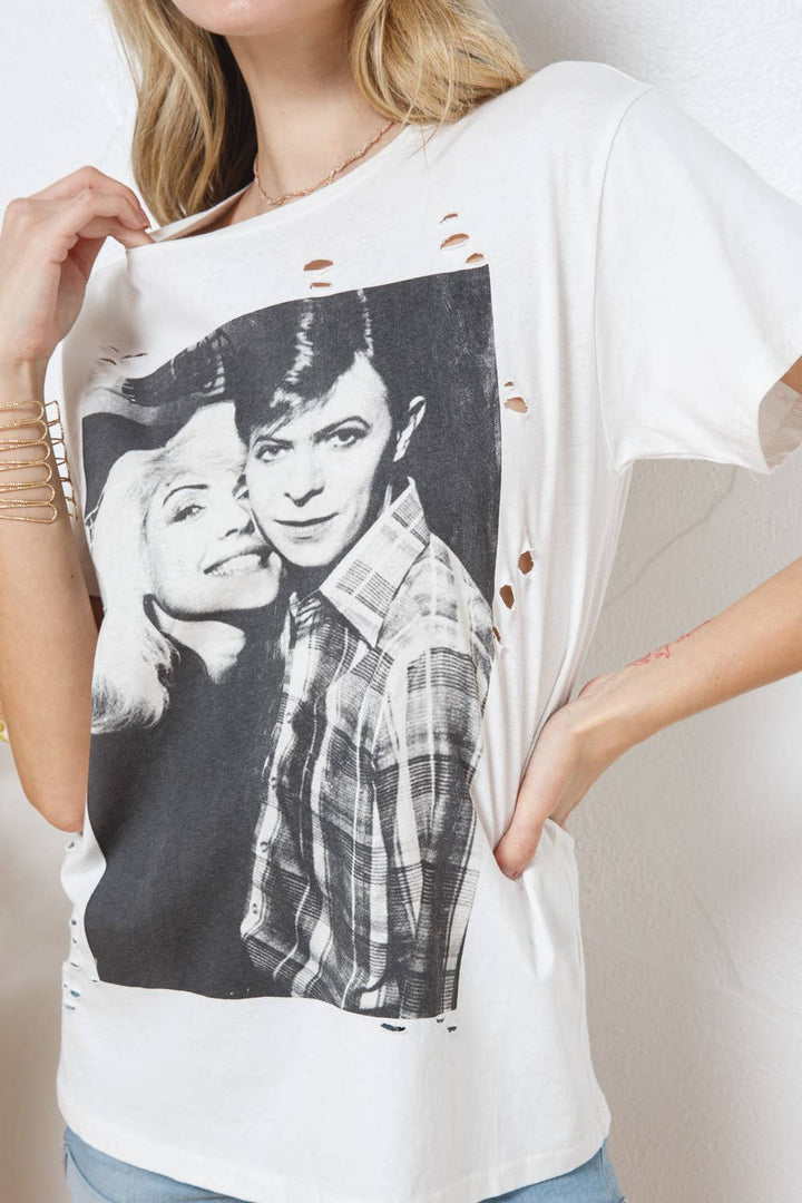 Distressed David Bowie Shirt