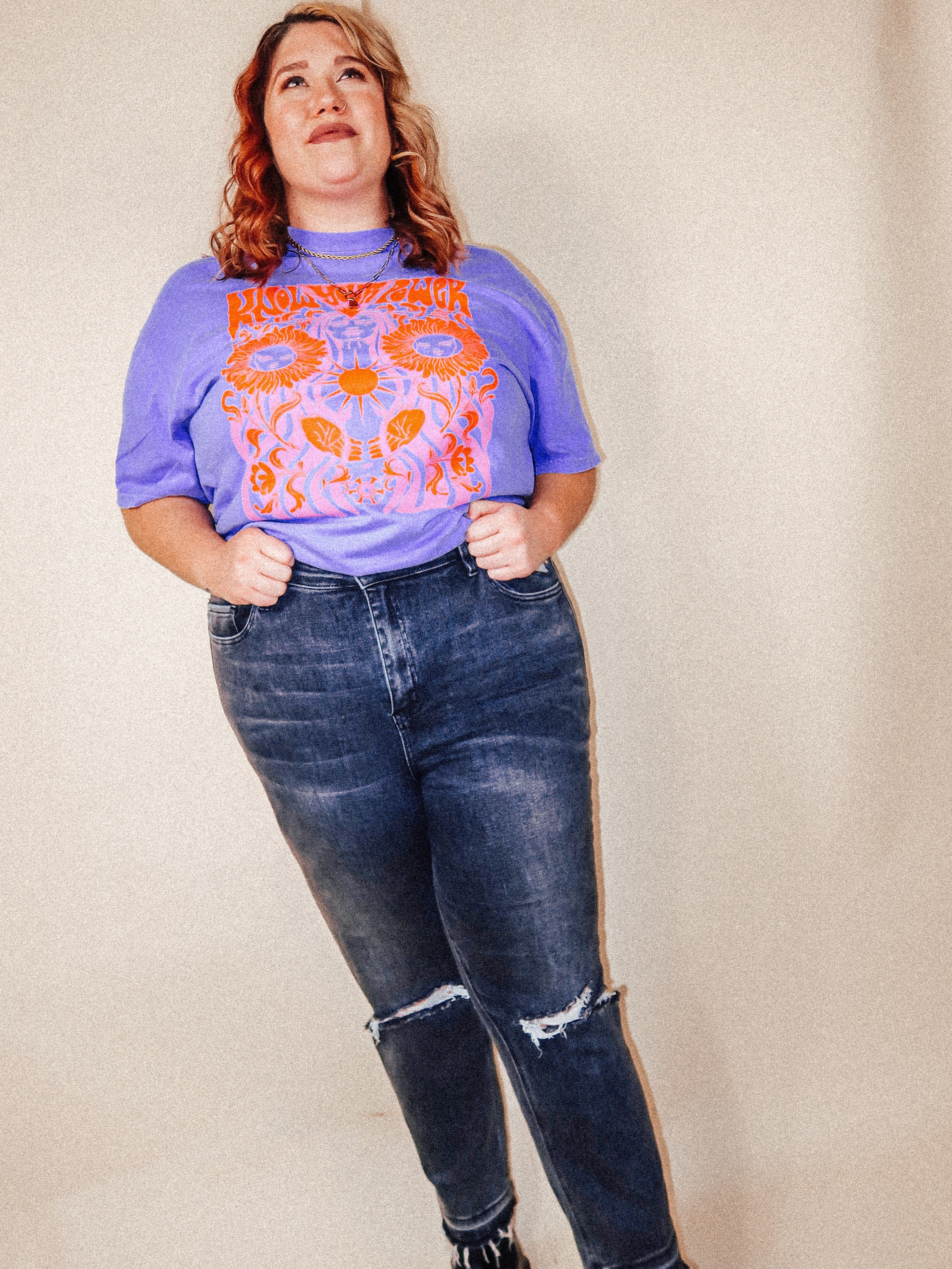 Washed Black Distressed Jeans | Curvy