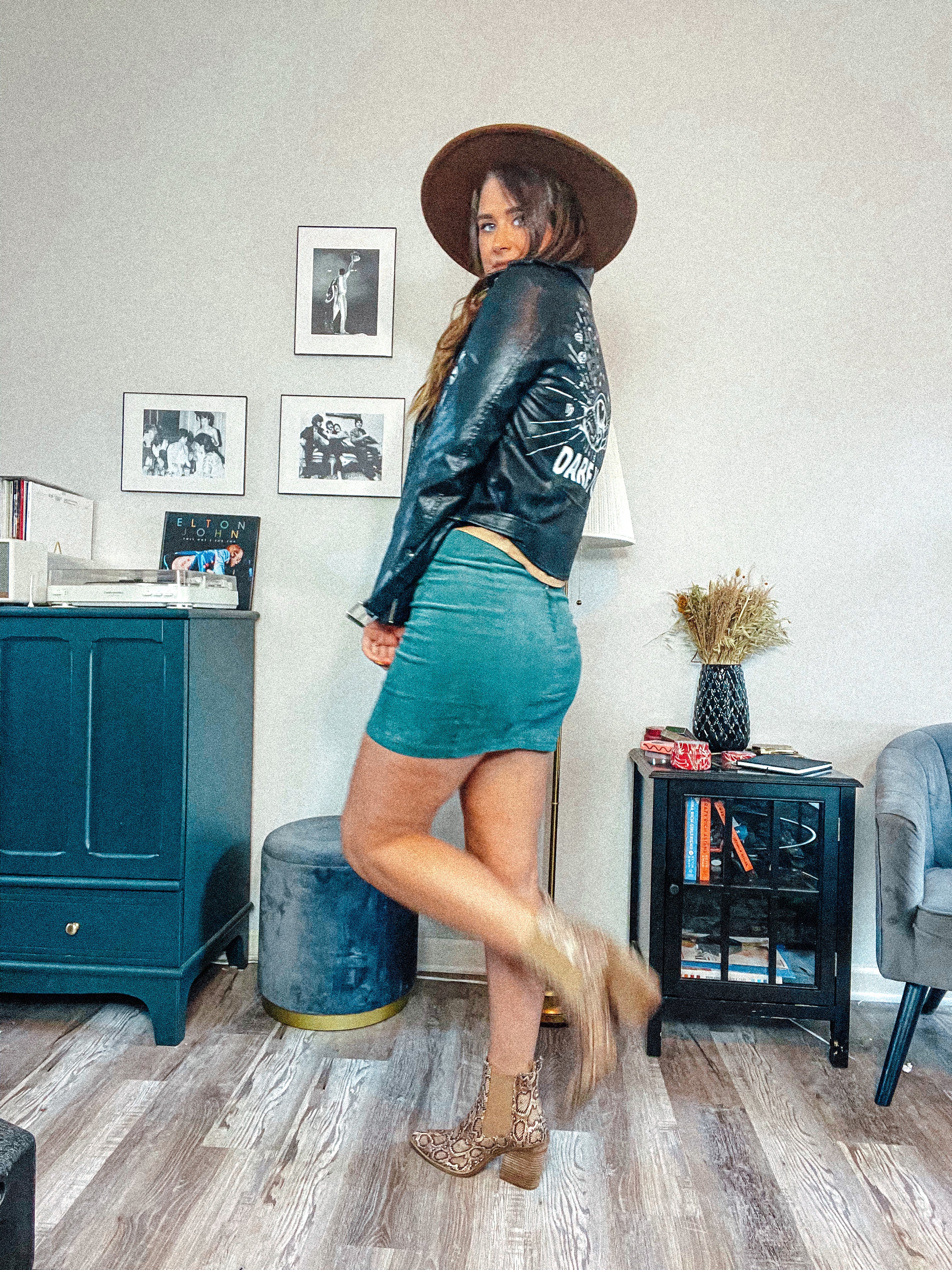 Emerald Eyes Cord Mini Skirt