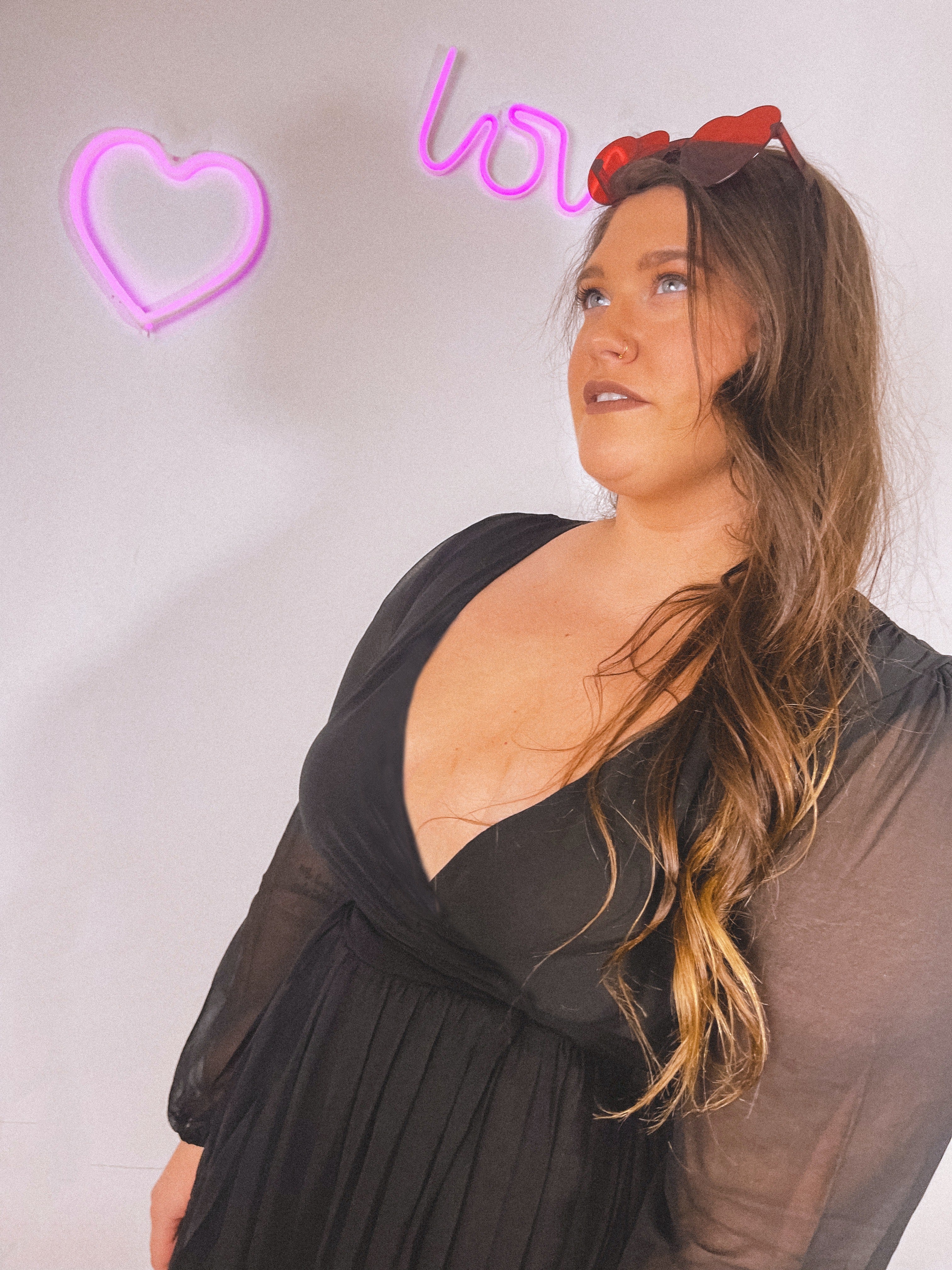 Long Sleeve Wrap Dress | Curvy