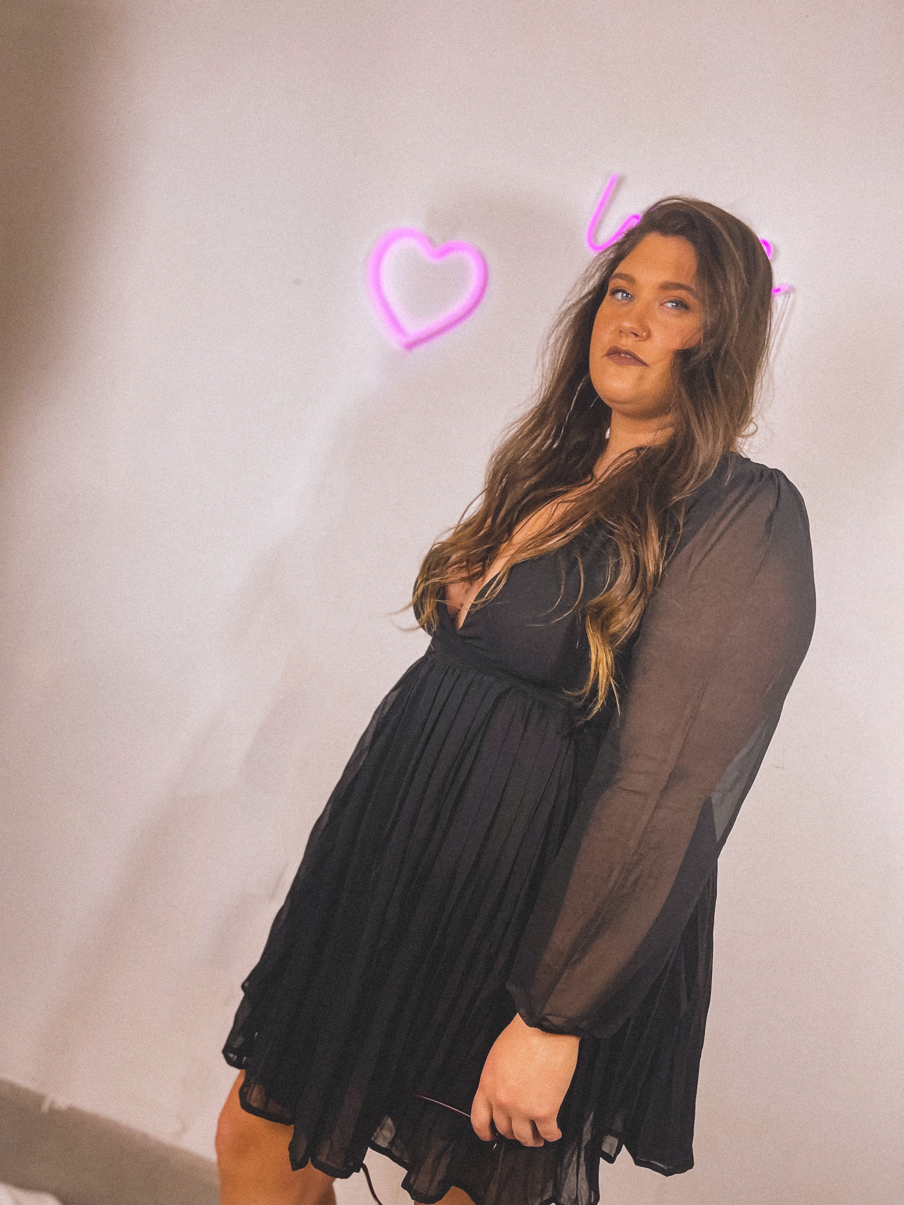 Long Sleeve Wrap Dress | Curvy