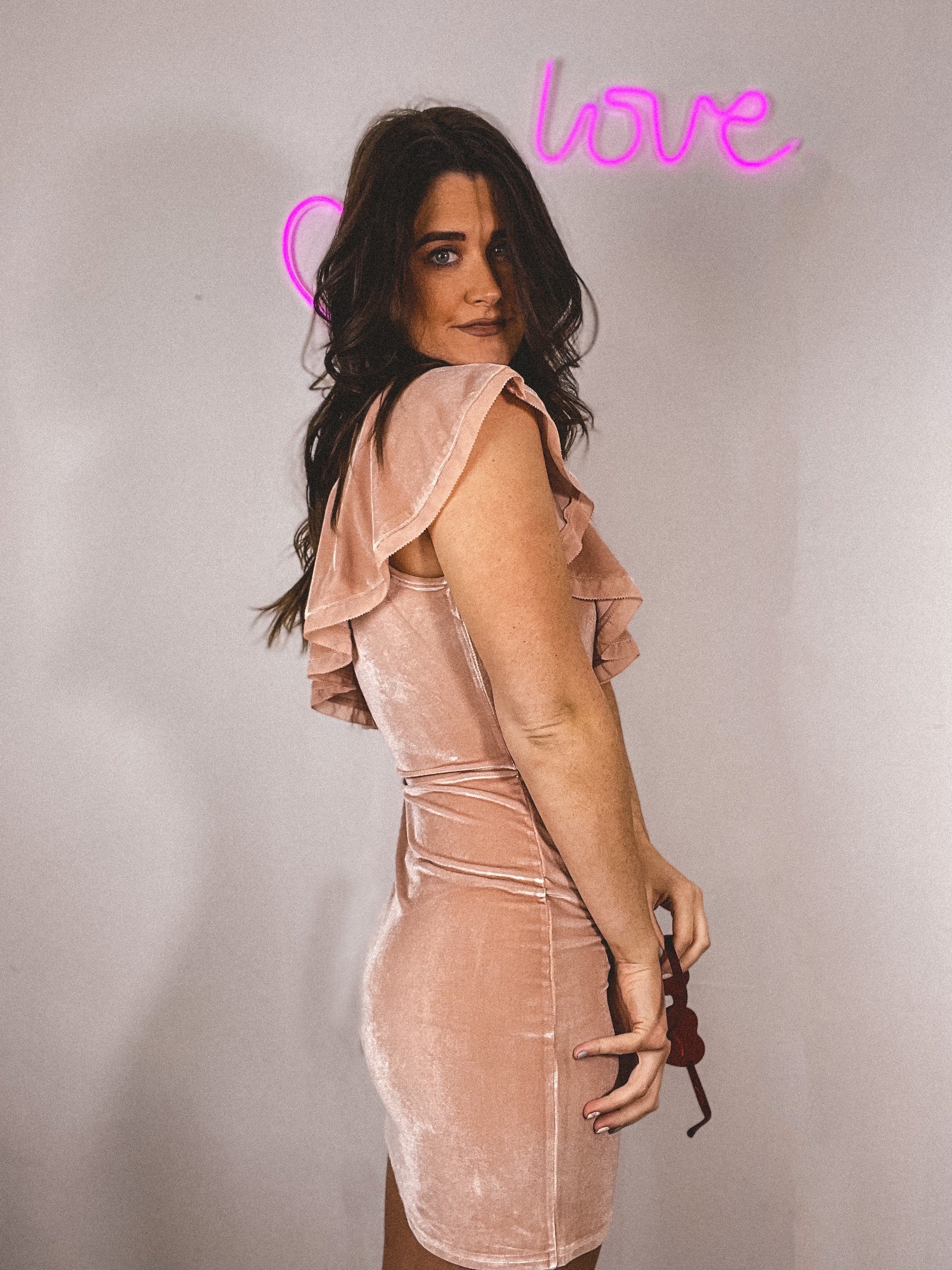 Velvet One Shoulder Dress