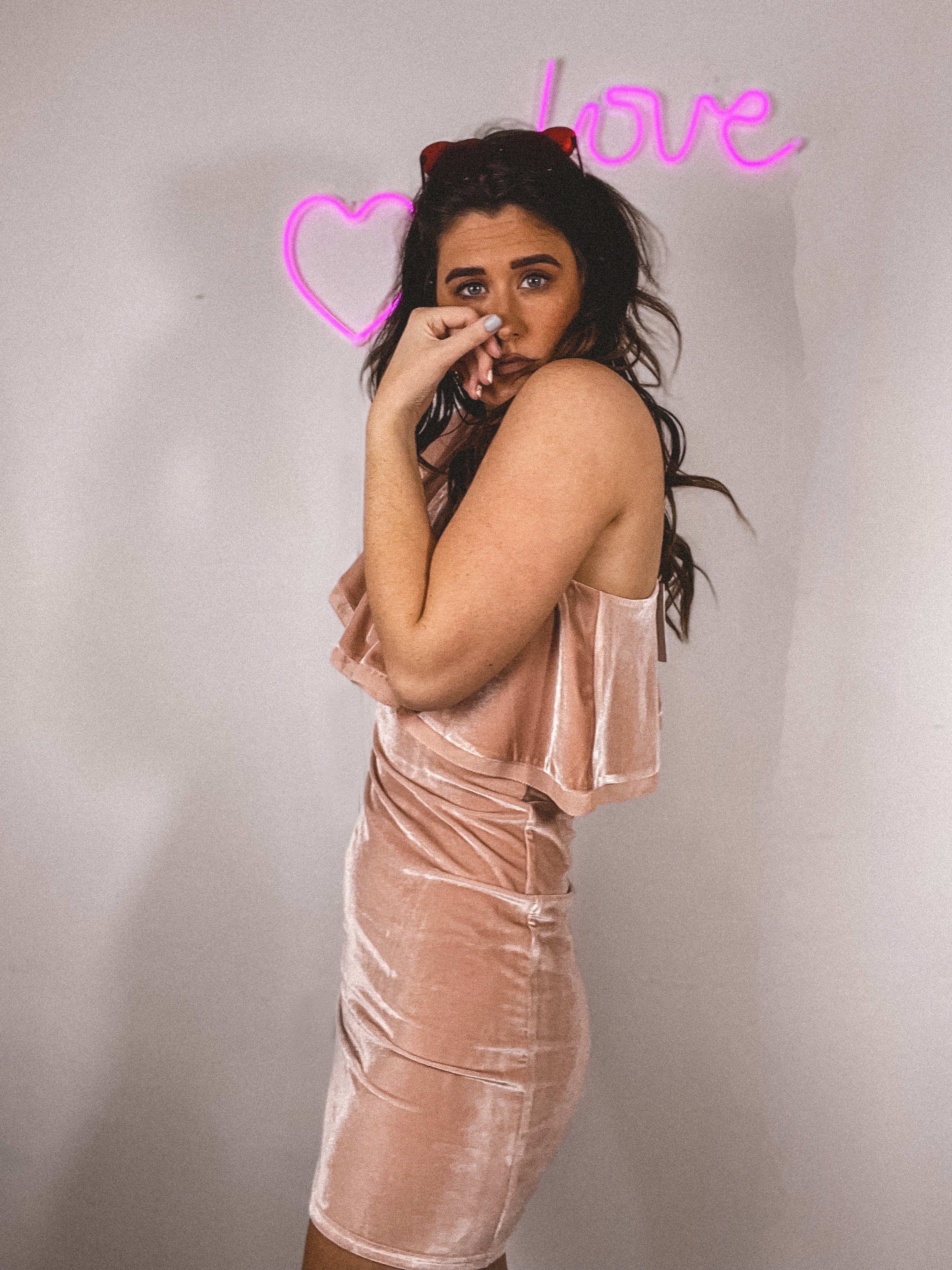 Velvet One Shoulder Dress