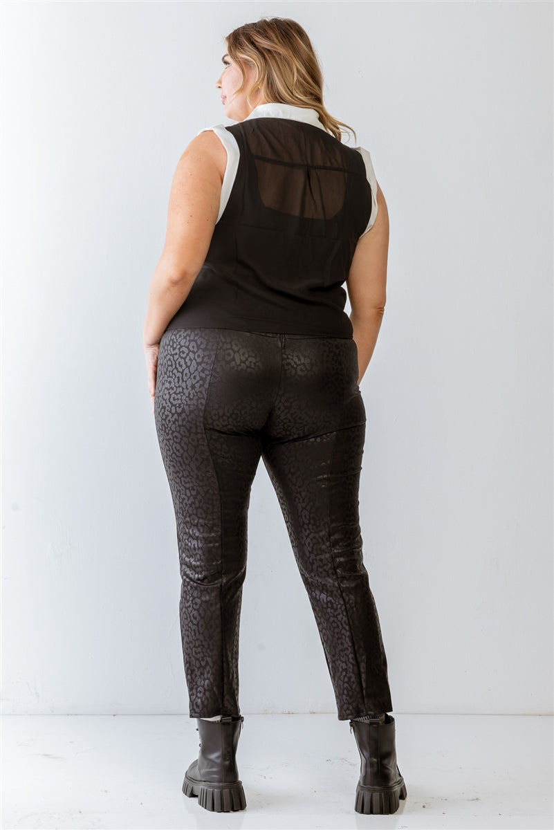 Addams Black & White Top | Curvy