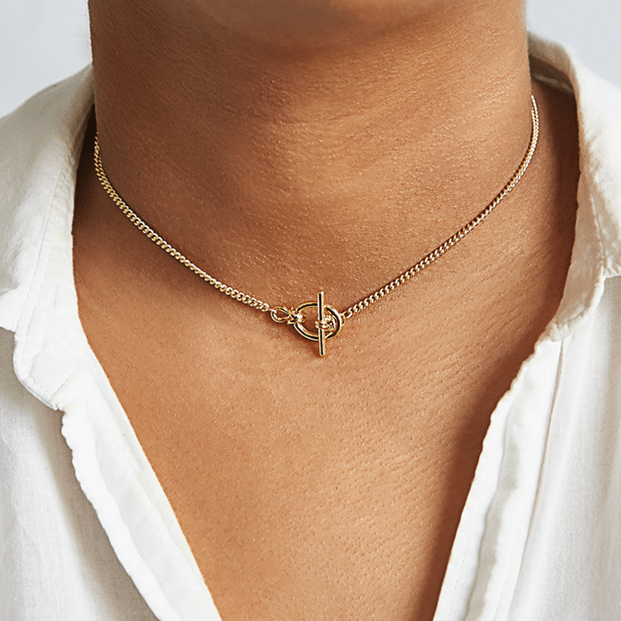 Gold Statement Toggle Necklace