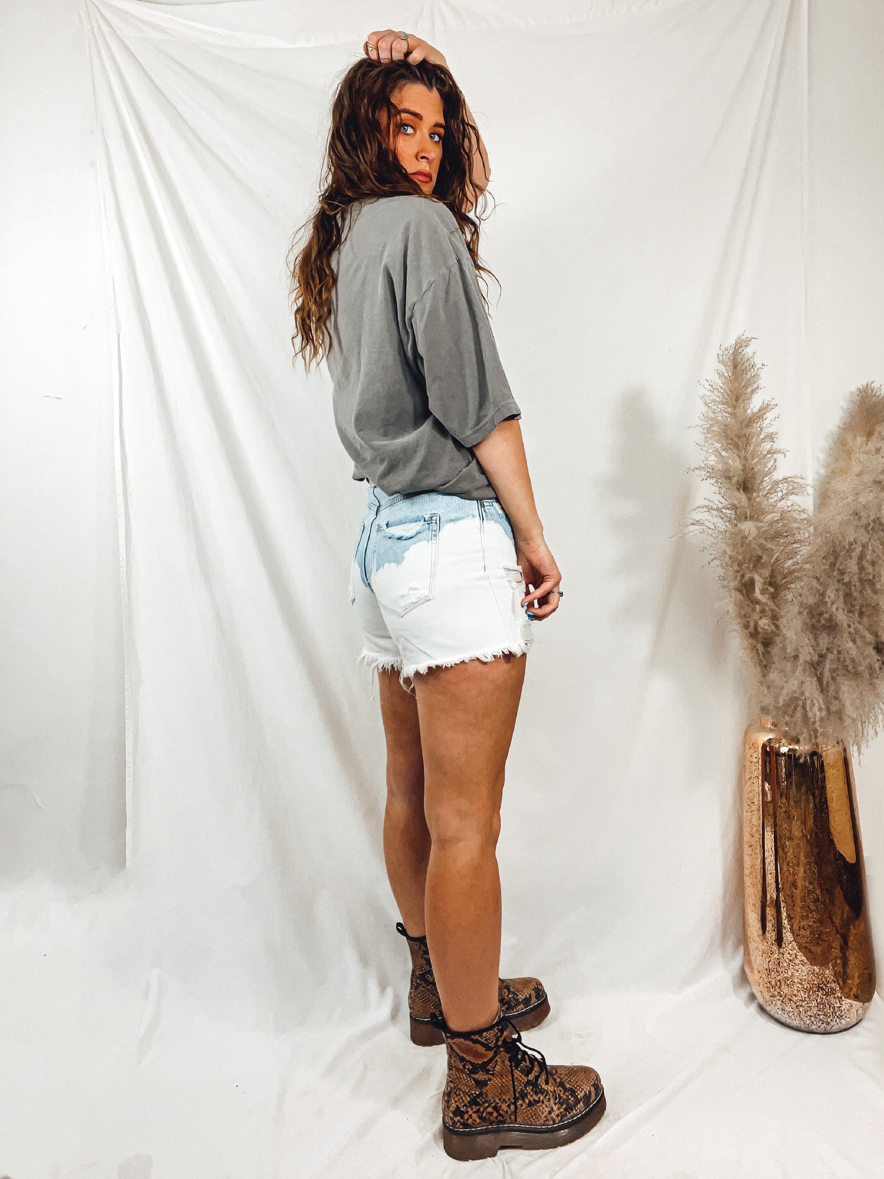 Bleach Detail Distressed Shorts