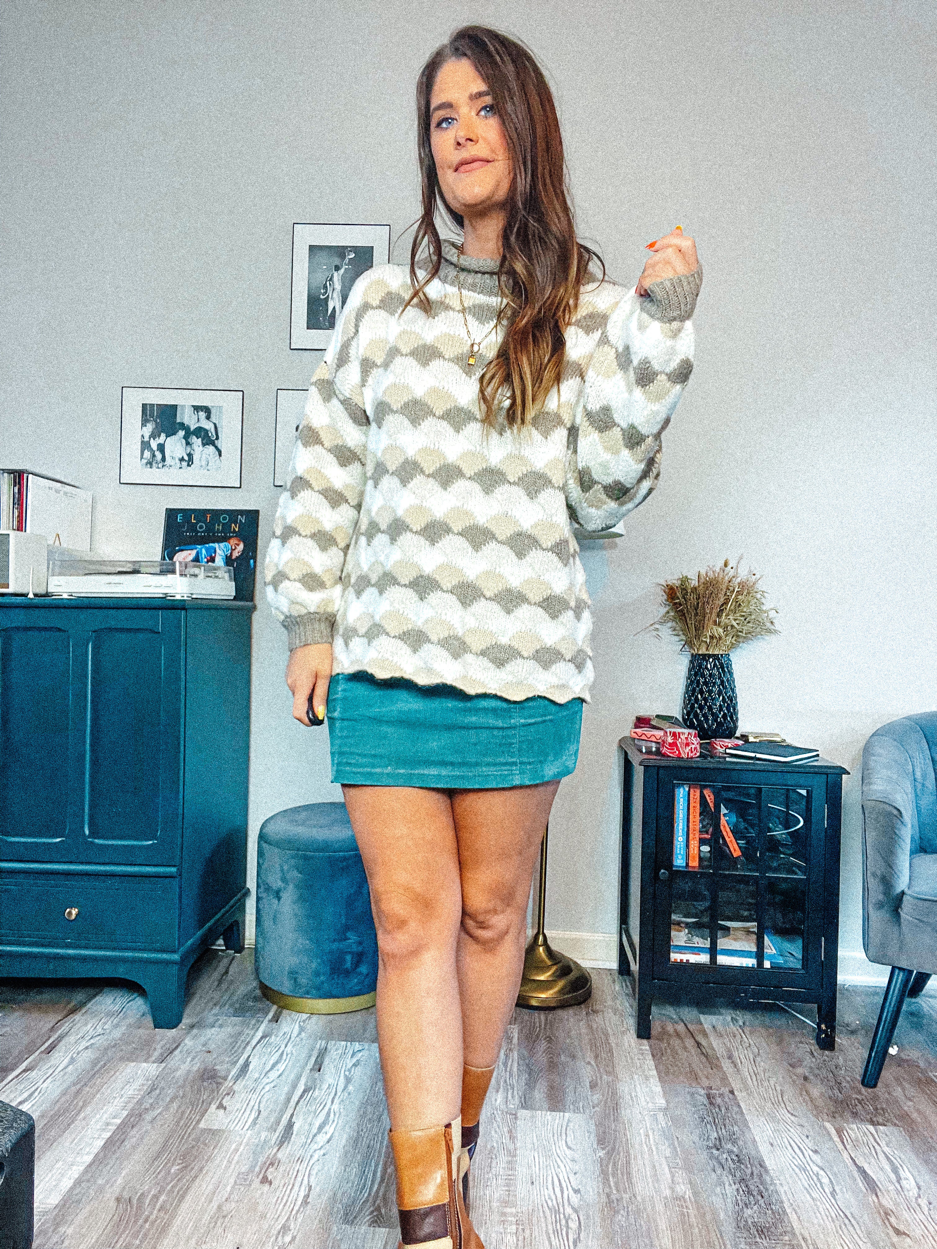Cozy Monochromatic Turtleneck Sweater