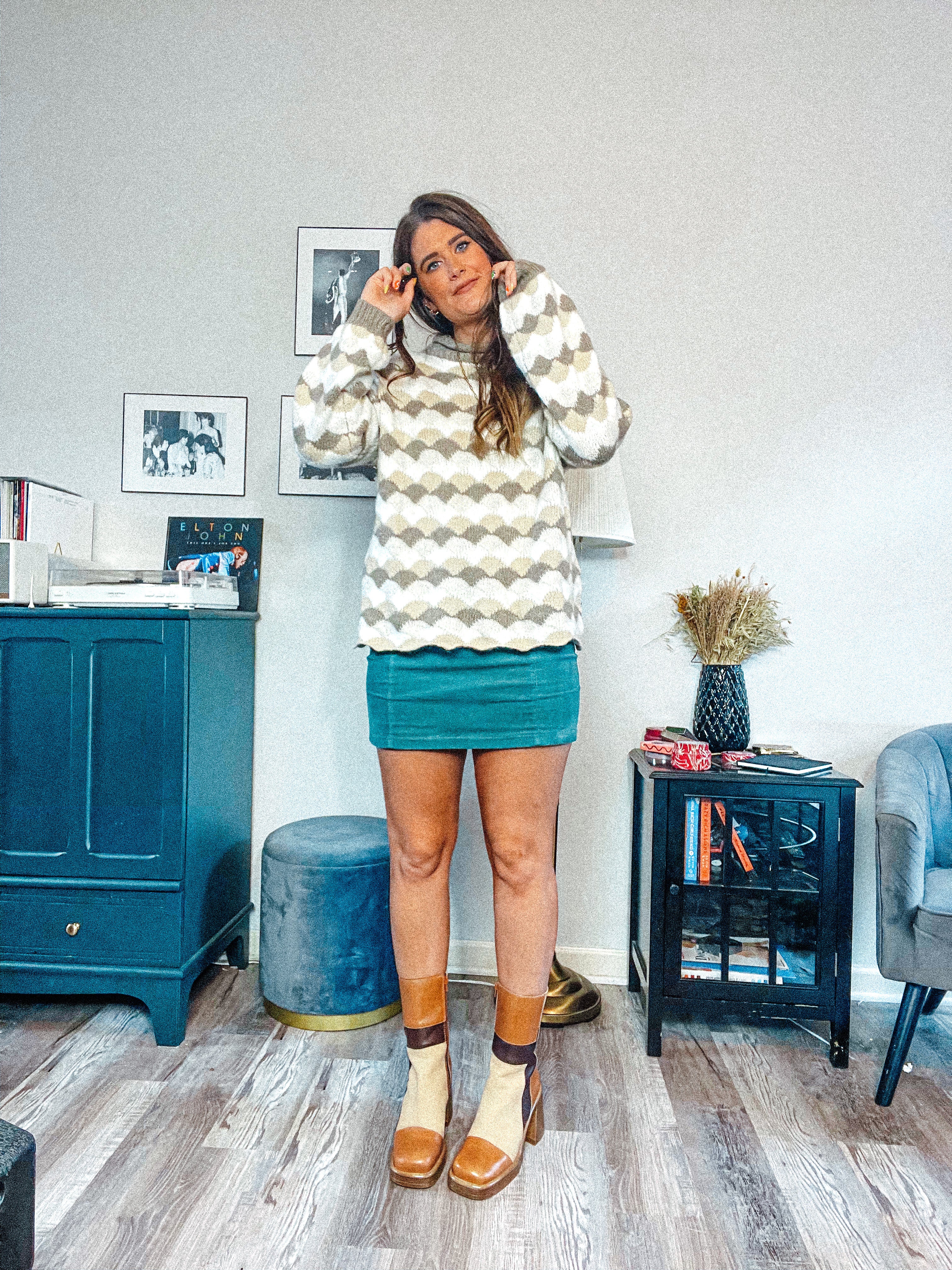 Cozy Monochromatic Turtleneck Sweater