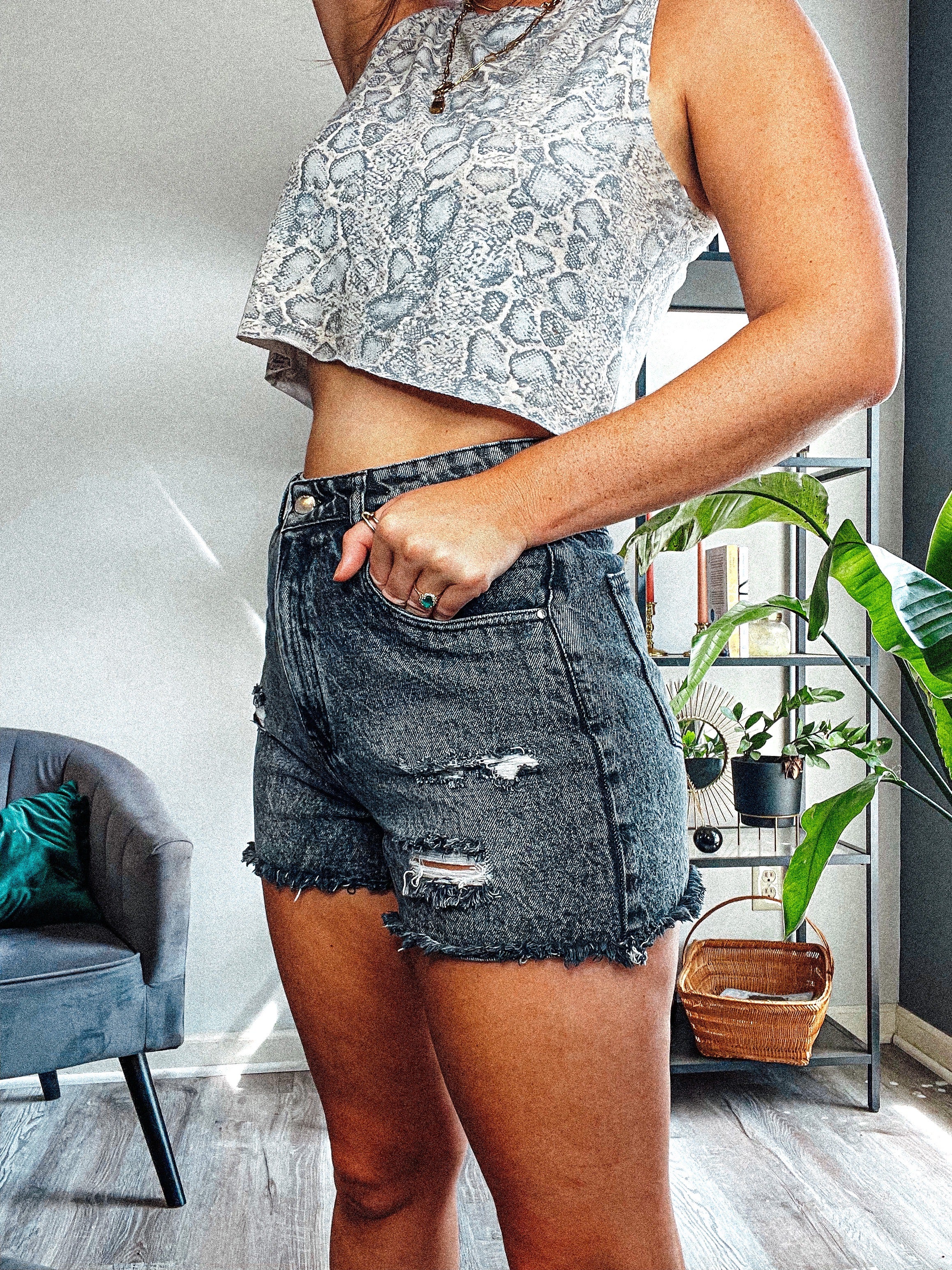 Snake Print Cropped Tank