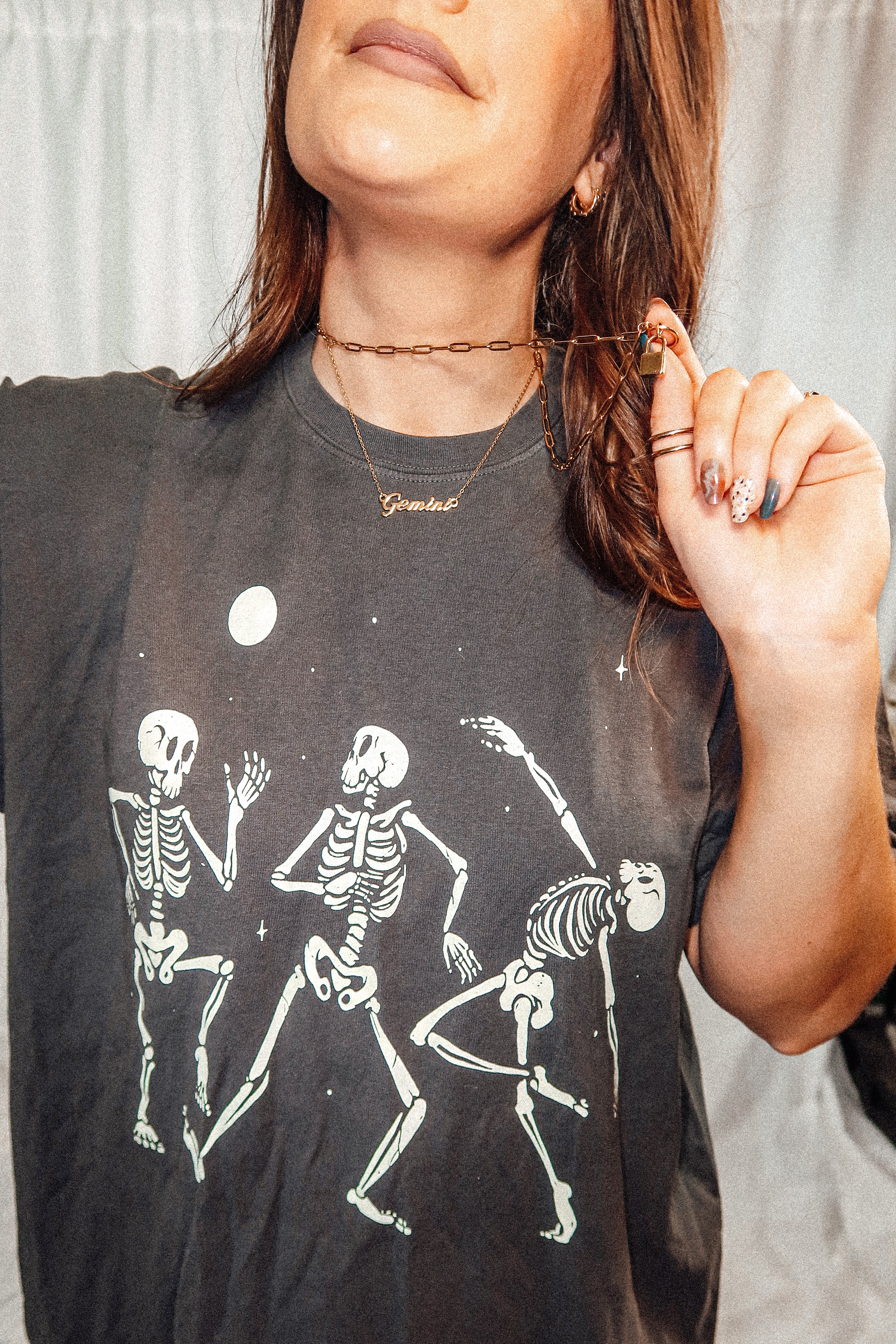 Underground Original Design: Dancing Skeletons Under a Moon Oversized TShirt