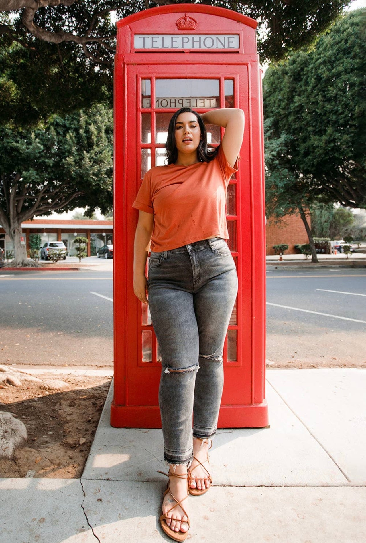 Washed Black Distressed Jeans | Curvy