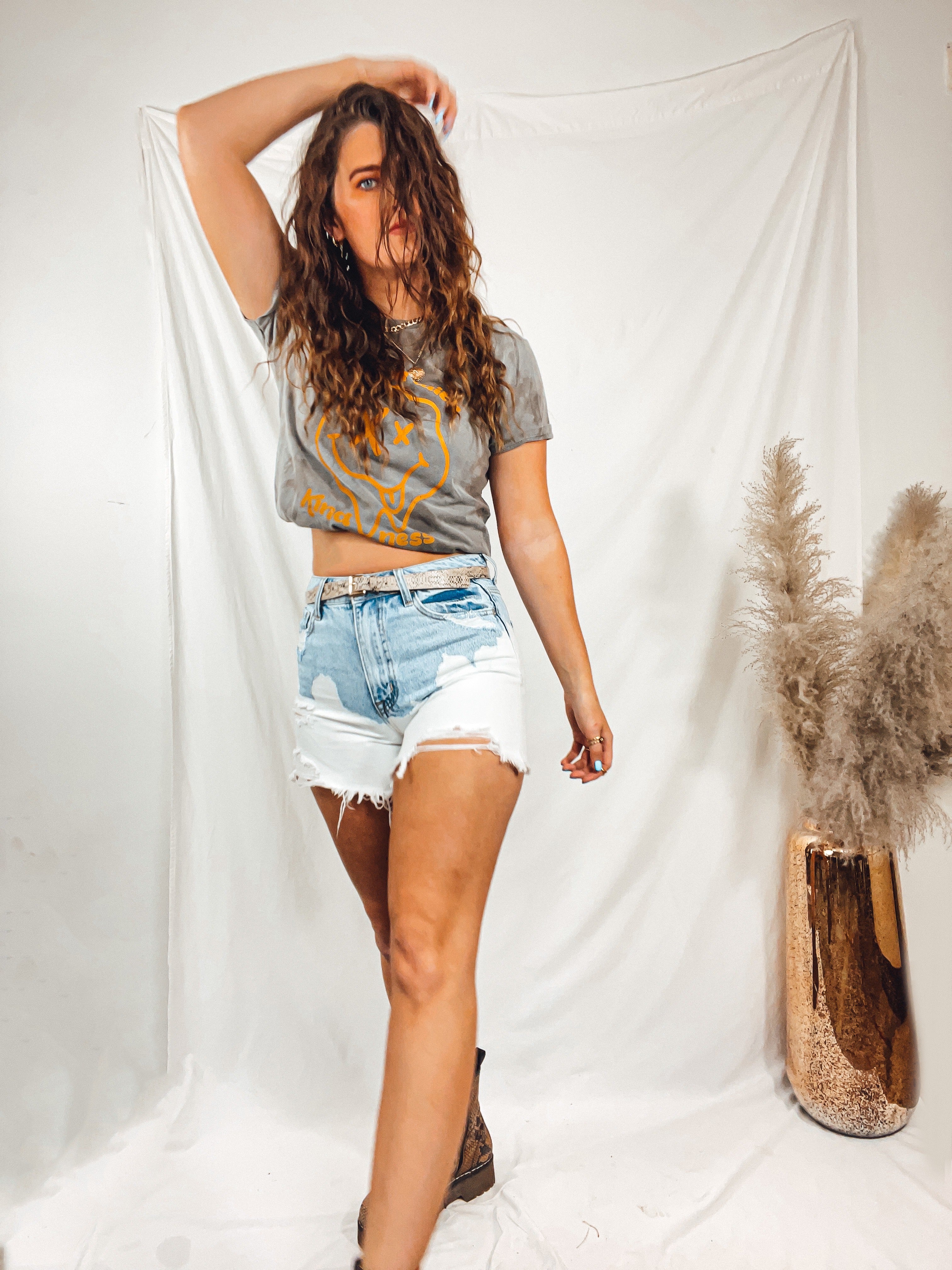 Bleach Detail Distressed Shorts