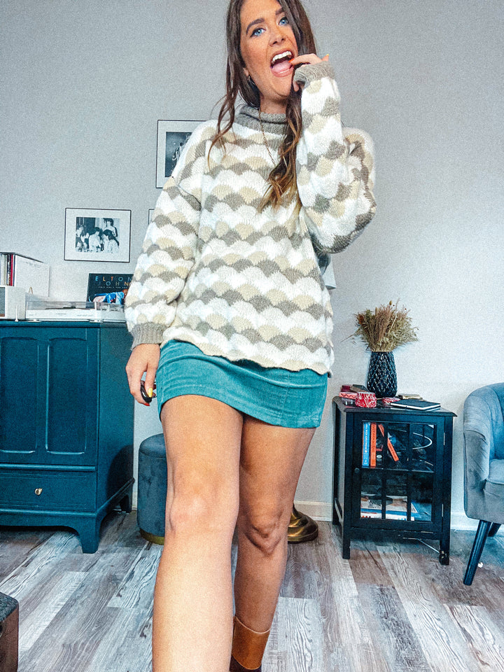 Cozy Monochromatic Turtleneck Sweater